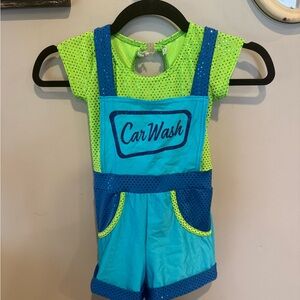 Kids Car Wash dance Costume - Blue and Green